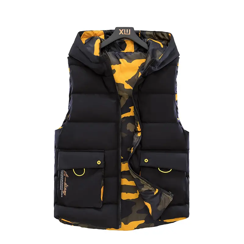 Winter Men's Reversible Camo Sleeveless Vest - Image 8