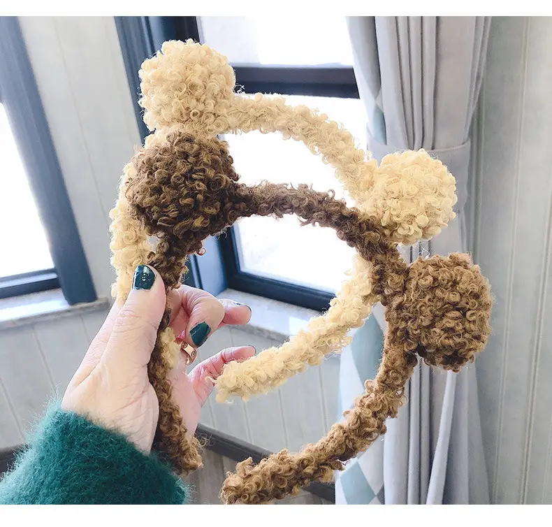 Plush Bear Ears Hairband for Women K-Style - Image 11