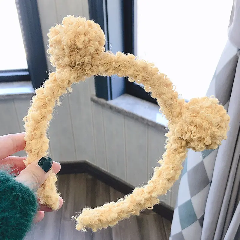 Plush Bear Ears Hairband for Women K-Style - Image 3