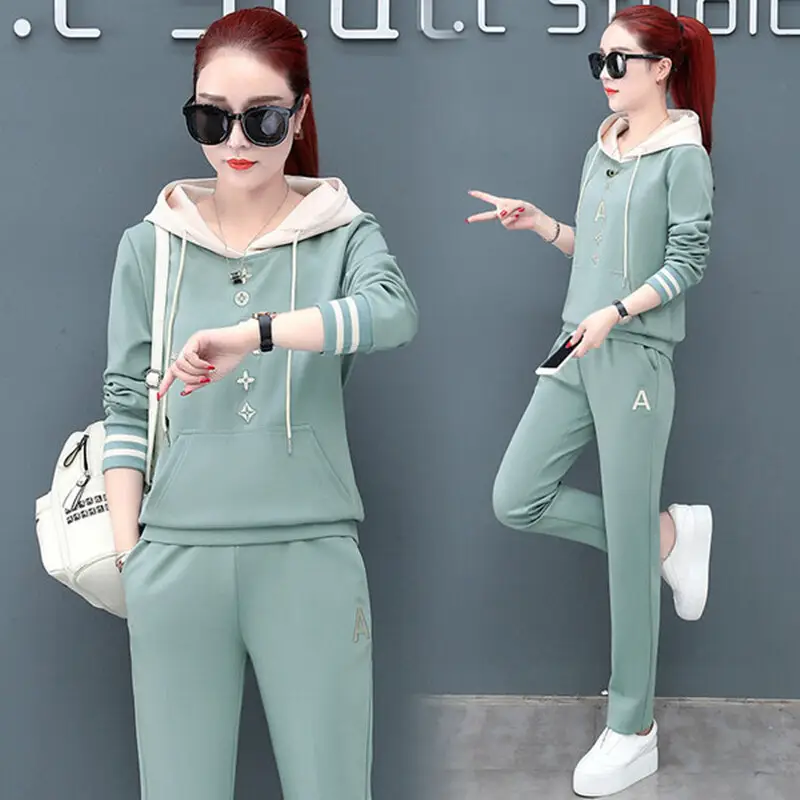 Women Casual Sweatshirt Track Suit Mint Green Loose Fit 2026 - Image 8