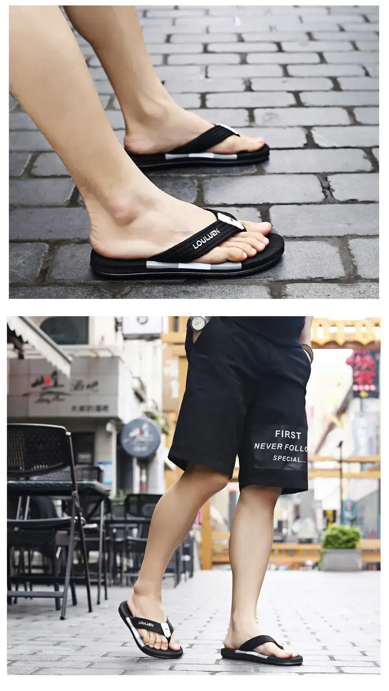 Men's Green Strap Flip Flops Summer Sandals — feature 10