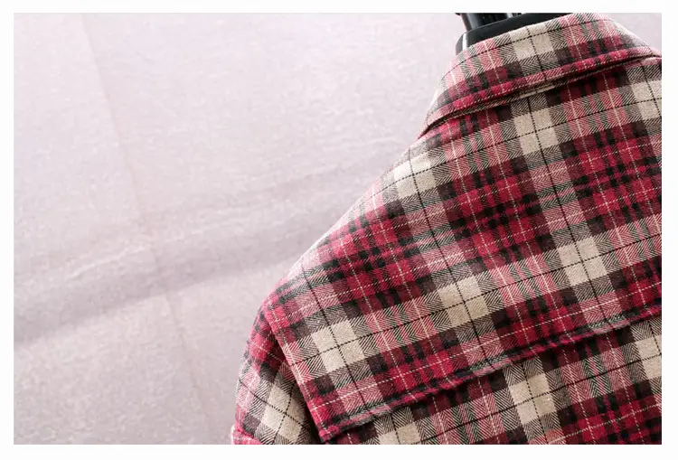 Men's Plaid Long Sleeve Shirt Red Brown Winter Casual Duffian — feature 20