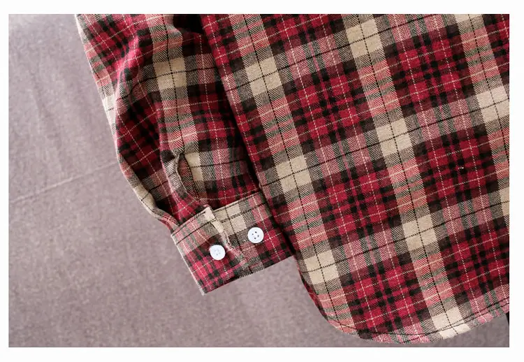 Men's Plaid Long Sleeve Shirt Red Brown Winter Casual Duffian — feature 21