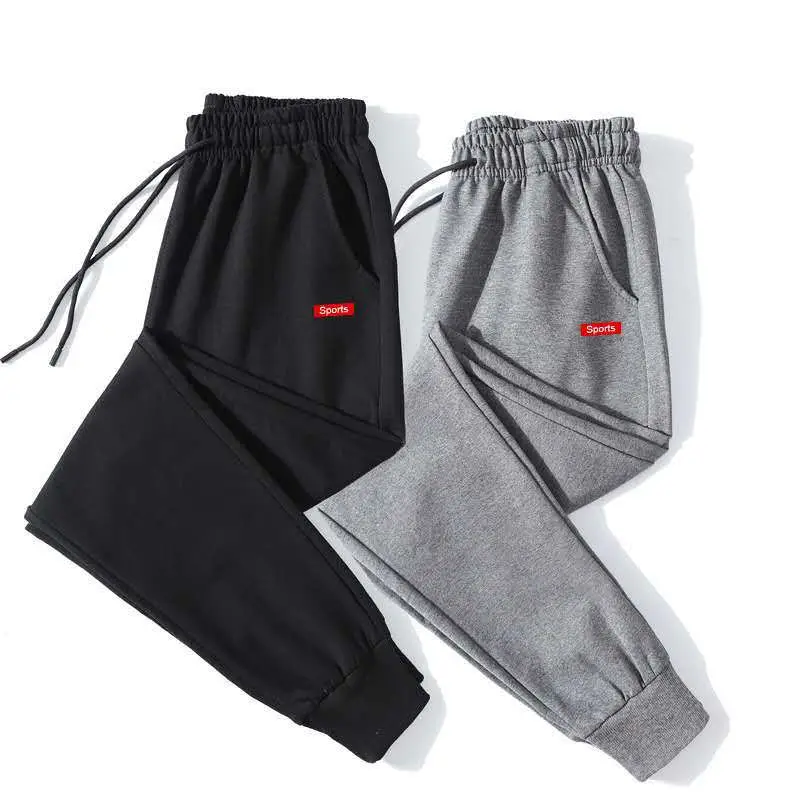 Men Thick Cotton Casual Pants Black Gray Plus Size - Image 3