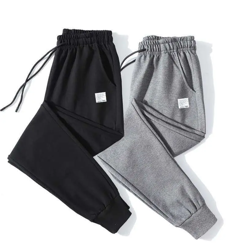 Men Thick Cotton Casual Pants Black Gray Plus Size - Image 4