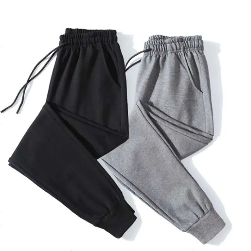 Men Thick Cotton Casual Pants Black Gray Plus Size - Image 5