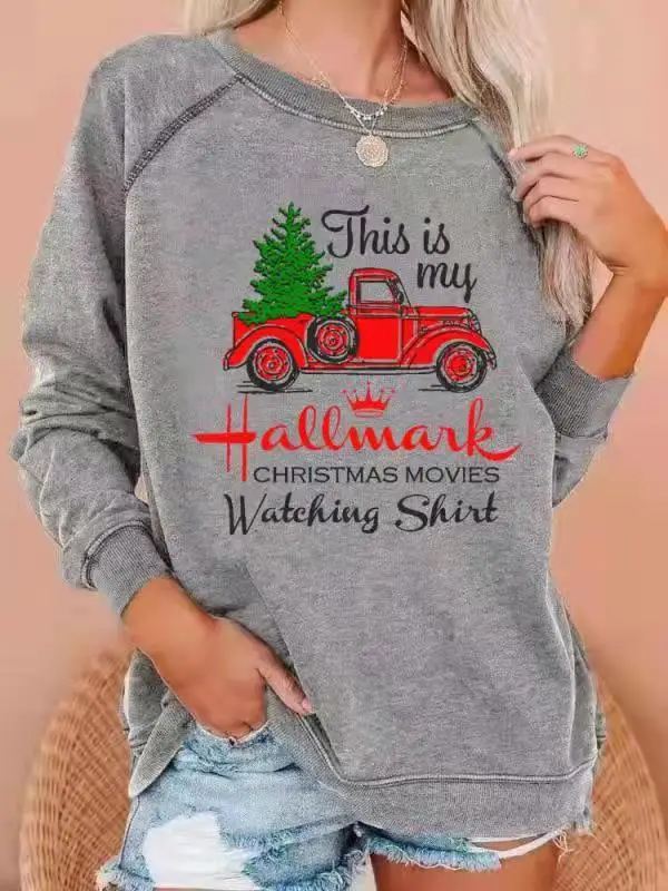 Women's Hallmark Christmas Sweater Shirt White