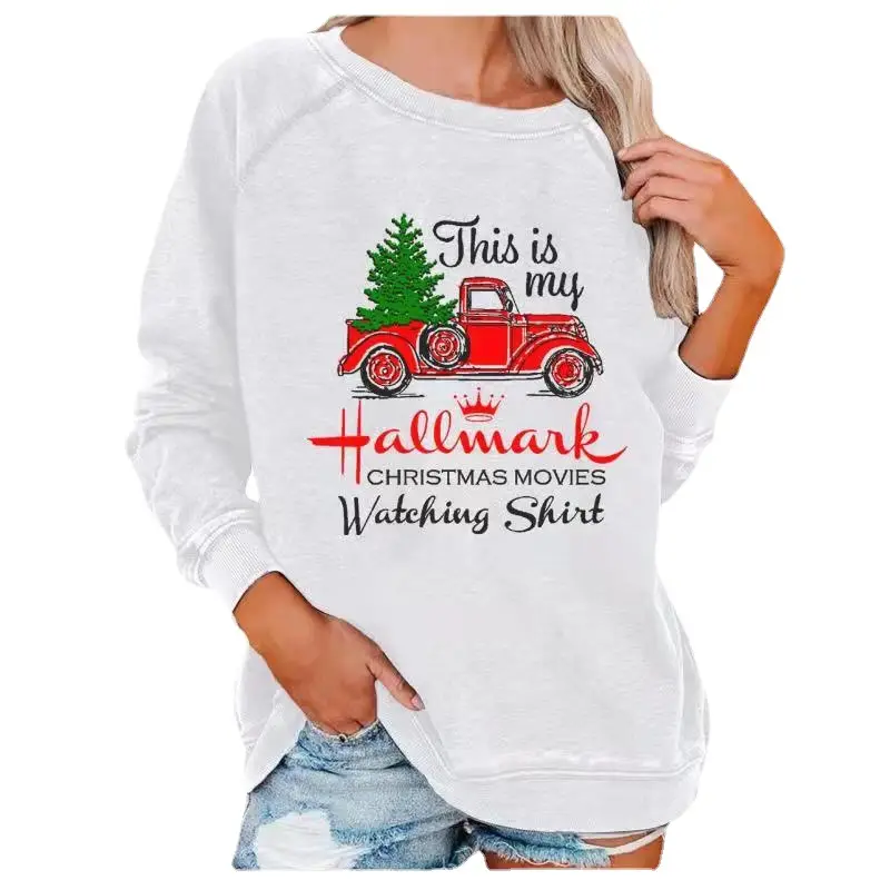 Women's Hallmark Christmas Sweater Shirt White