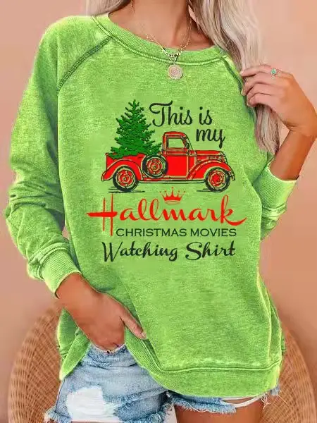 Women's Hallmark Christmas Sweater Shirt White