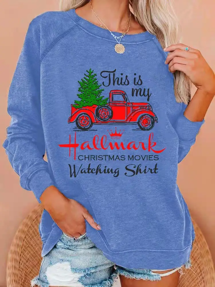 Women's Hallmark Christmas Sweater Shirt White