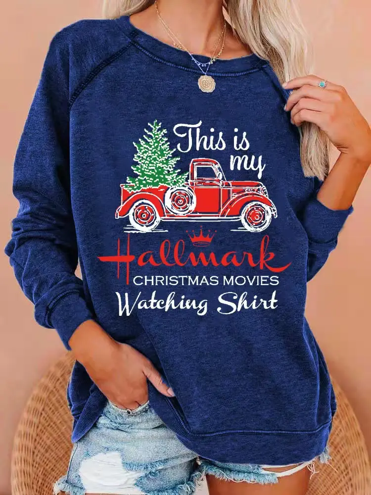 Women's Hallmark Christmas Sweater Shirt White