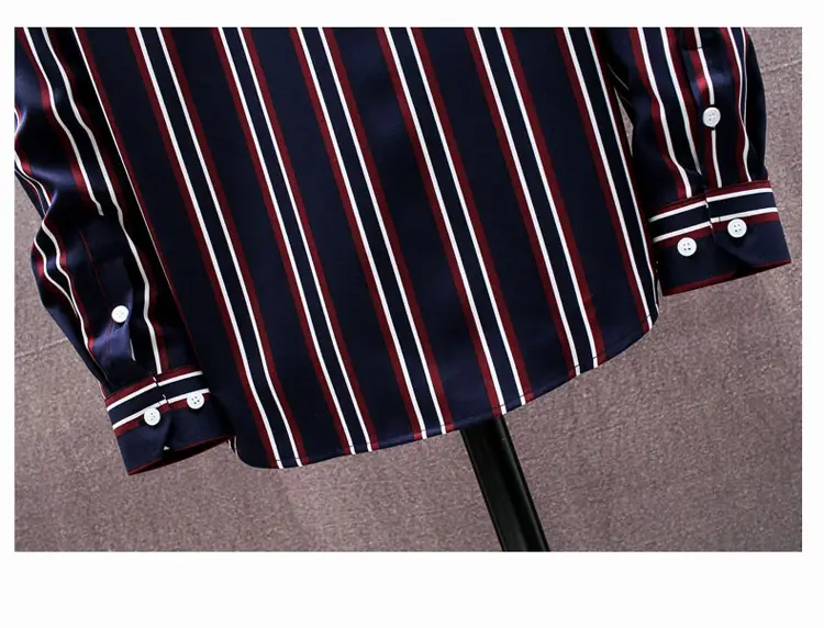 Men Striped Long Sleeve Shirt Slim Fit Korean Style — feature 30