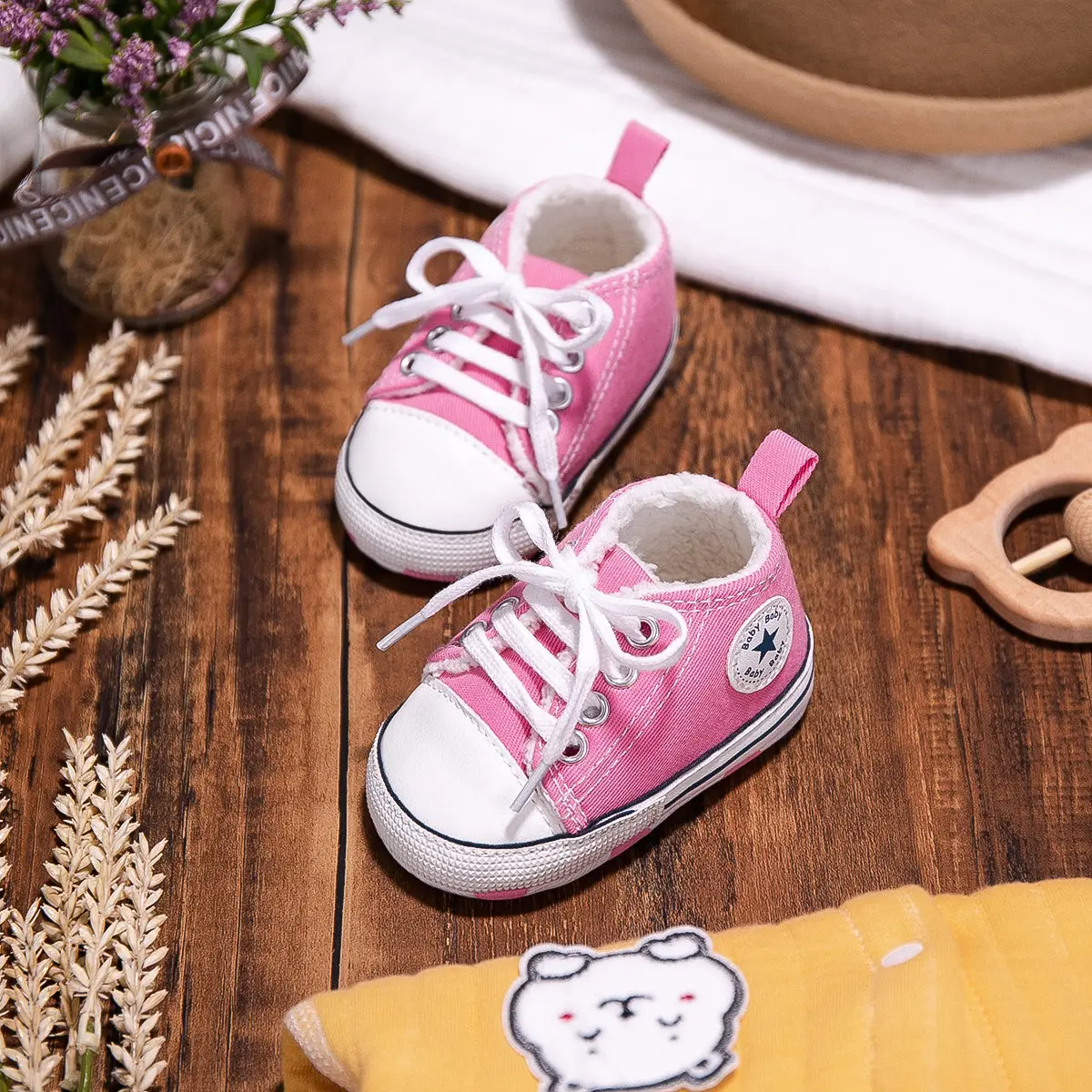 New Winter Baby Shoes Cotton Fleece Warm Canvas Toddler Non-Slip