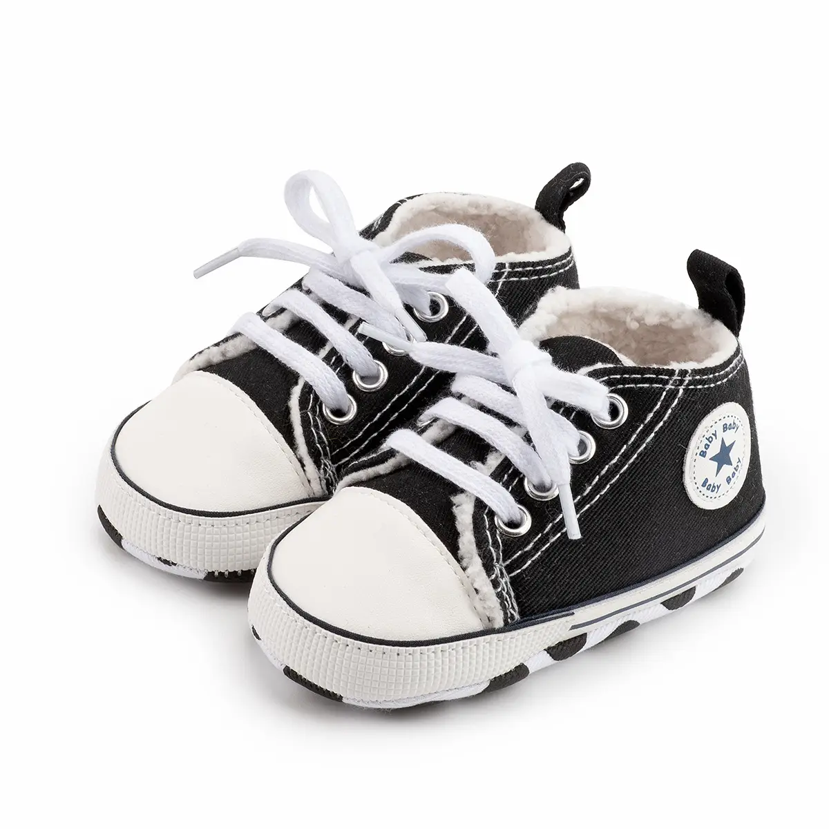 New Winter Baby Shoes Cotton Fleece Warm Canvas Toddler Non-Slip