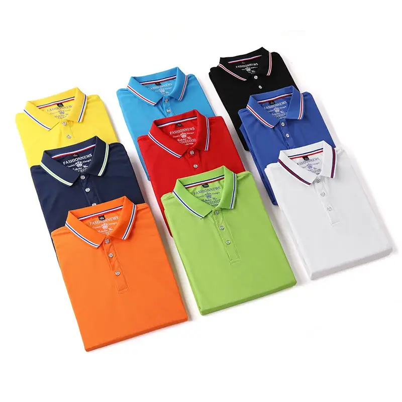 Men Yellow Cotton Polo T-Shirt Long Sleeve - Image 10