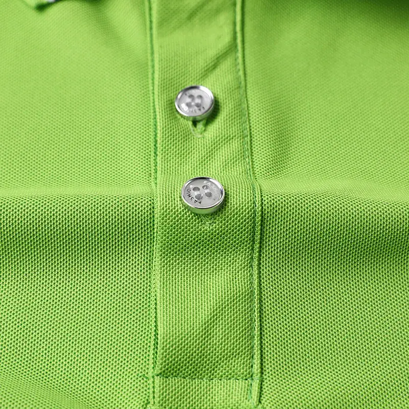 Men Yellow Cotton Polo T-Shirt Long Sleeve - Image 11