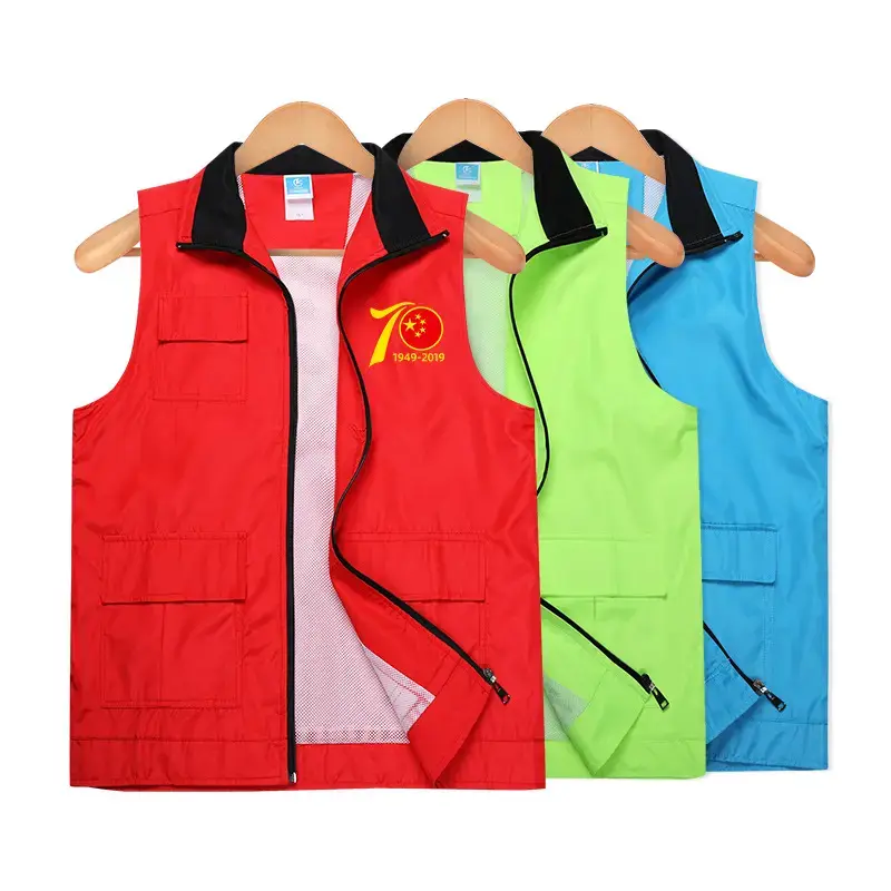 White Men's 2-Layer Vest with Multiple Pockets - Image 11