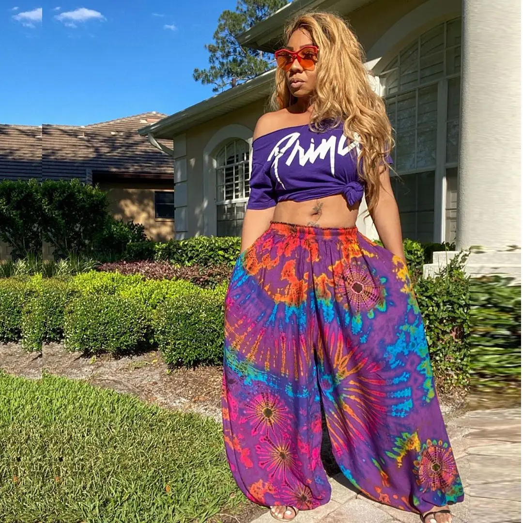 2020 Women's Tie-dyed Loose Bloomers Multicolor Casual Pants