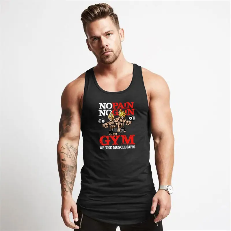 Men's No Pain No Gain Muscle Vest Maroon Gym Wear