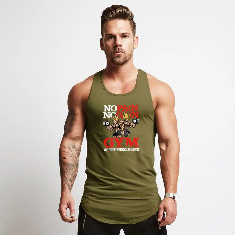 Men's No Pain No Gain Muscle Vest Maroon Gym Wear