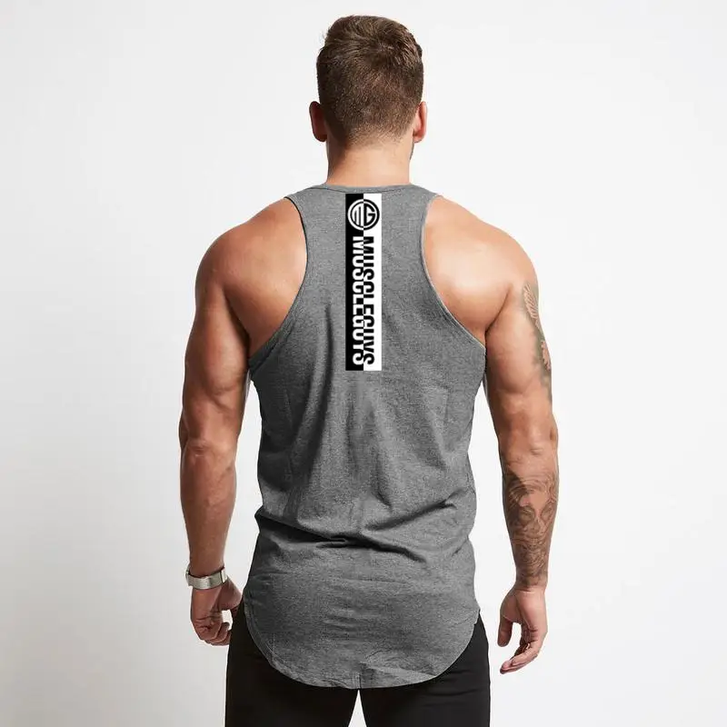 Men's Sleeveless Muscle Vest Summer Fitness Basketball Running Sports Waistcoat T-Shirt - Image 2