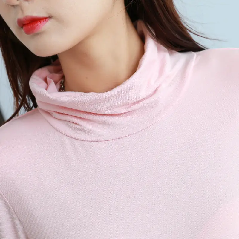Women Korean Style Pink Long Sleeve T-Shirt