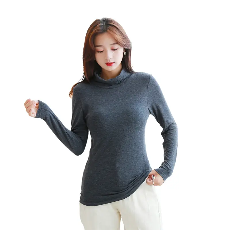 Women Korean Style Pink Long Sleeve T-Shirt