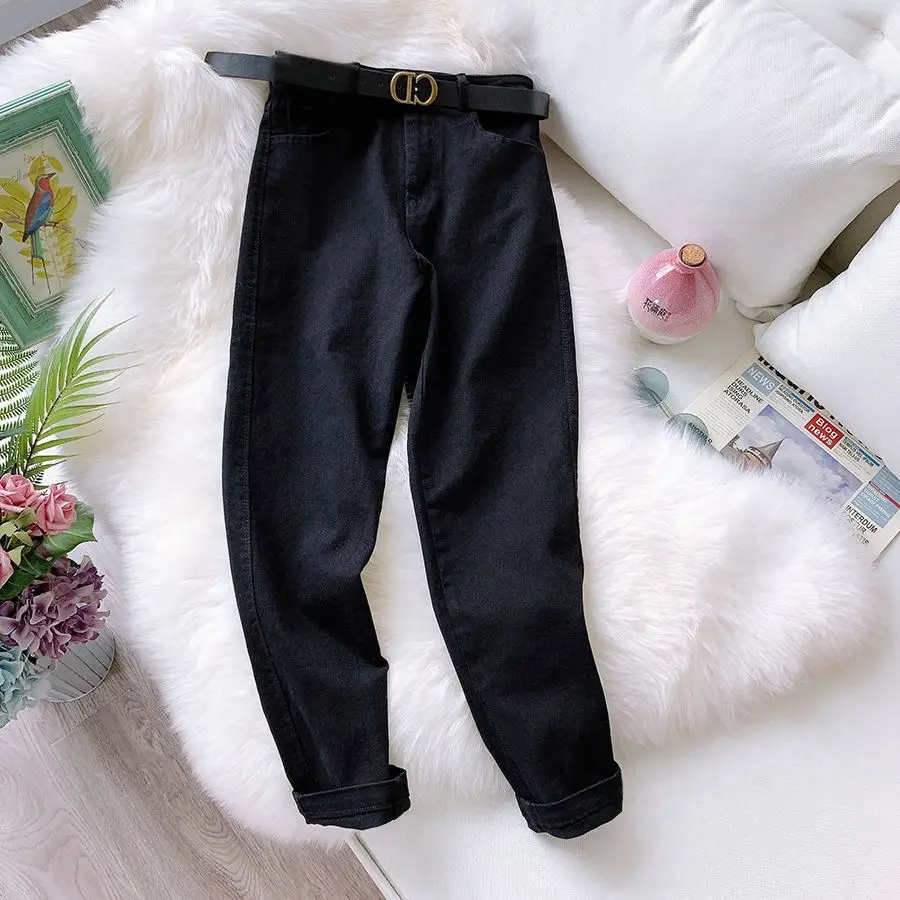 Black Slimming High Waist Denim Pants Women 2020 - Image 2