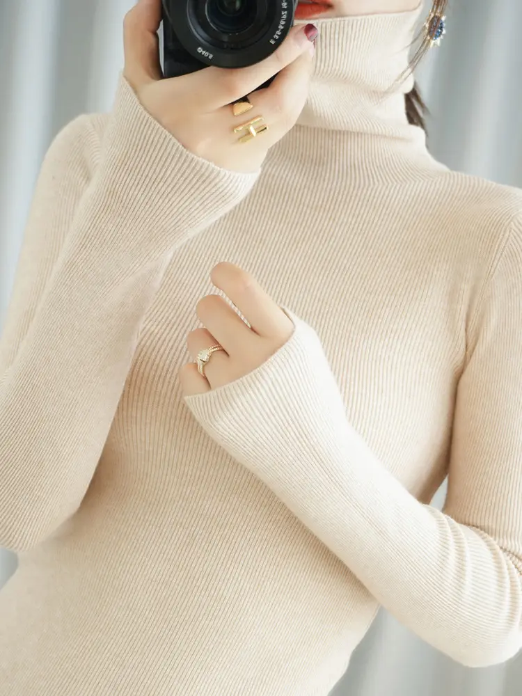 2025 Korean Style Pink Knitted Pullover with Collar — feature 56
