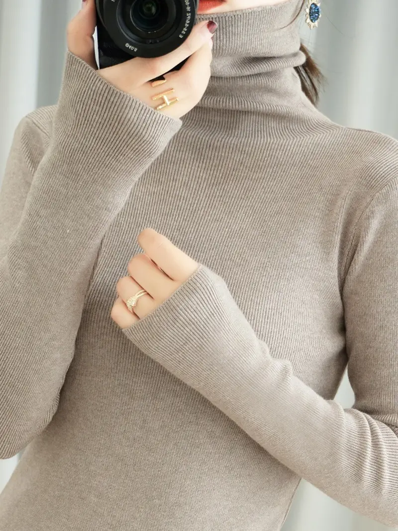 2025 Korean Style Pink Knitted Pullover with Collar — feature 58