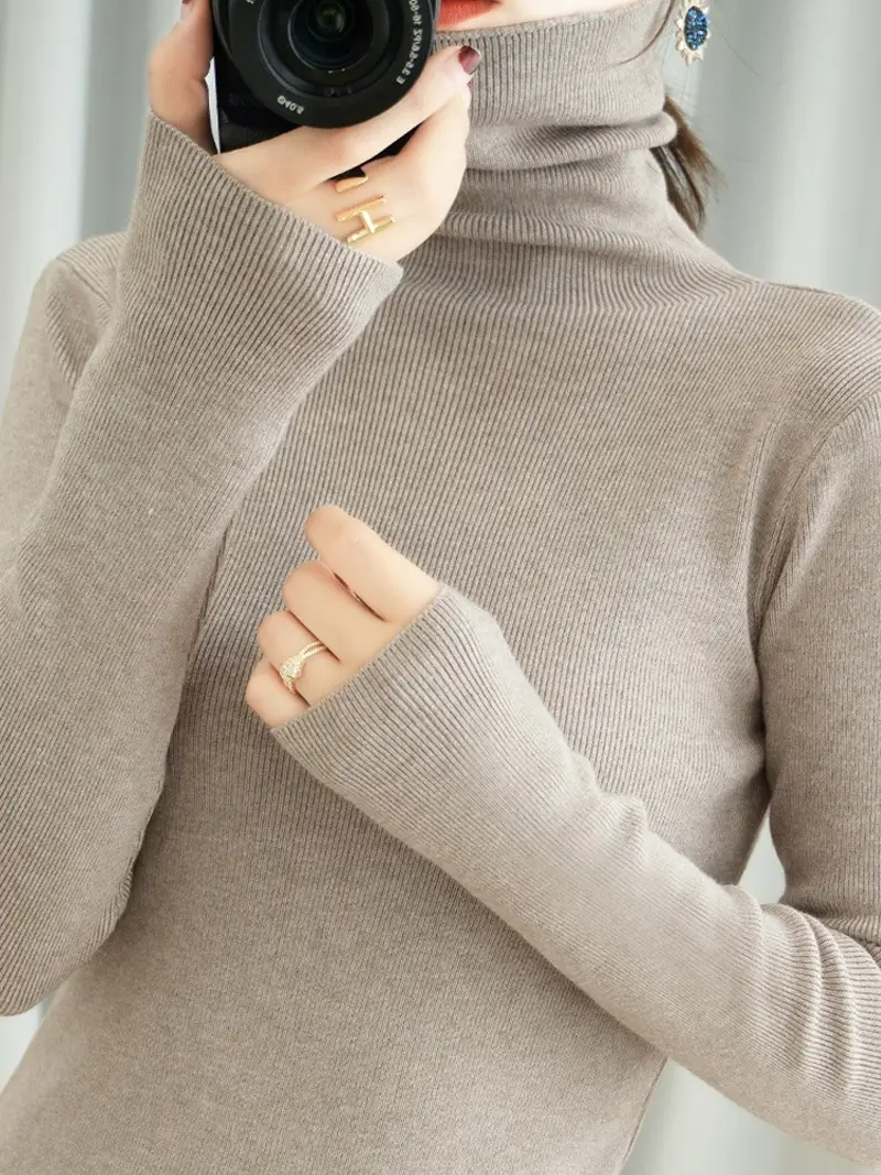 2025 Korean Style Pink Knitted Pullover with Collar - Image 7
