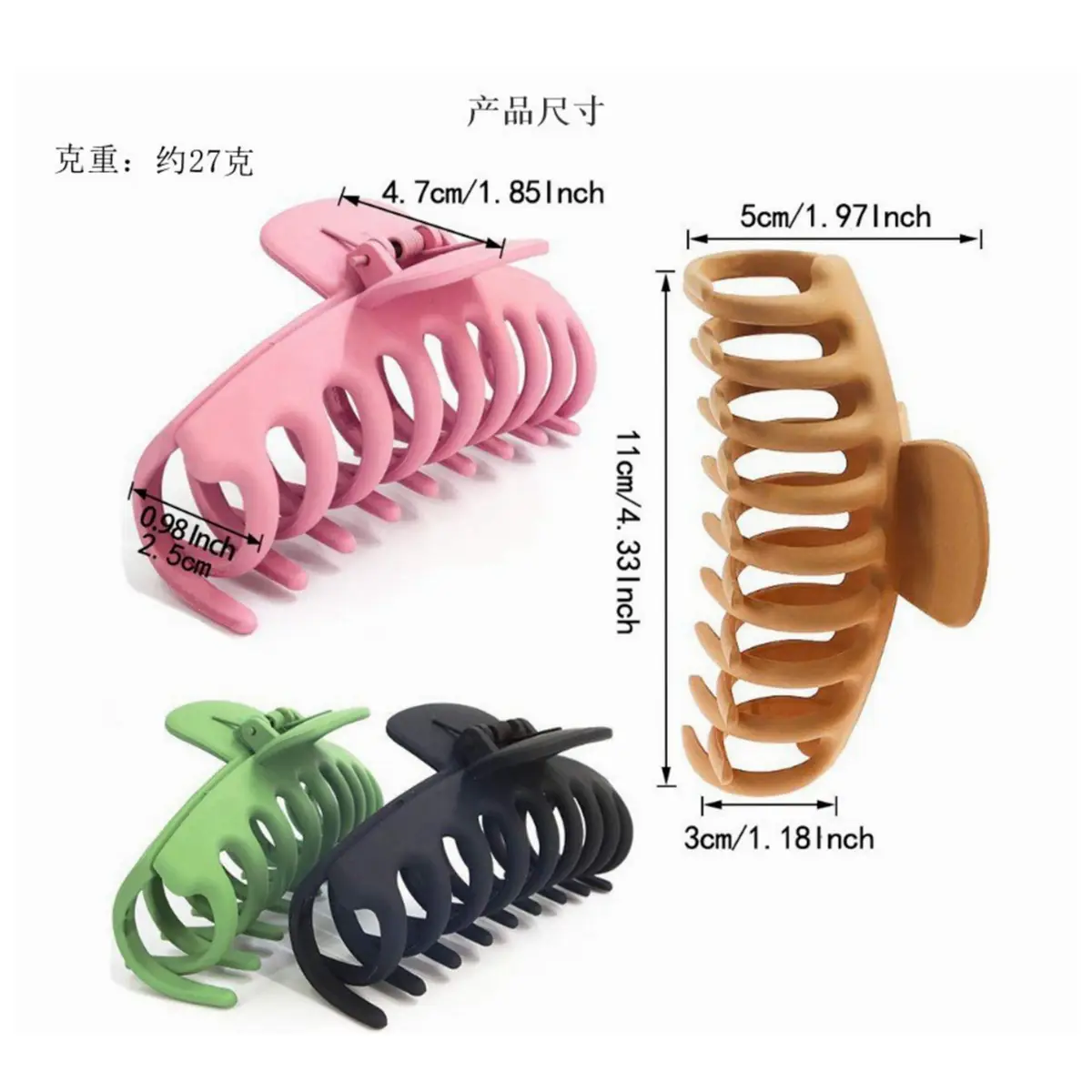 Orange Large Hair Clip with 7 Slots for Easy Application - Image 22