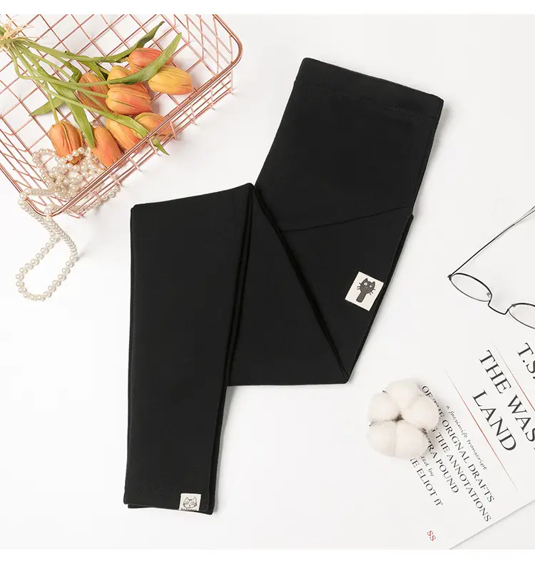 Pregnant Women's Grey Kitten Pants Adjustable Belly Pants — feature 11