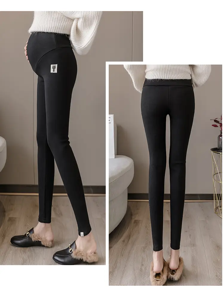 Pregnant Women's Grey Kitten Pants Adjustable Belly Pants — feature 24