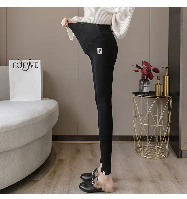 Pregnant Women's Grey Kitten Pants Adjustable Belly Pants — feature 26