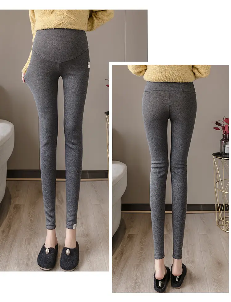 Pregnant Women's Grey Kitten Pants Adjustable Belly Pants — feature 39