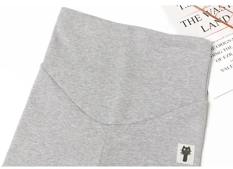 Pregnant Women's Grey Kitten Pants Adjustable Belly Pants — feature 7