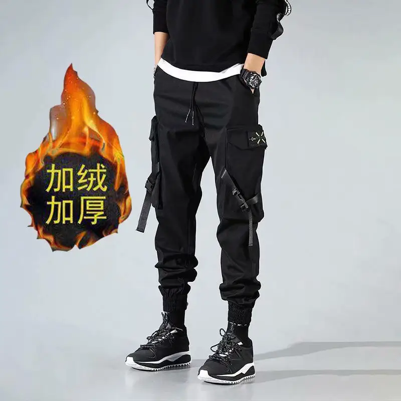 Men's Fleece Lined Sweatpants Black White Grey Winter Warm