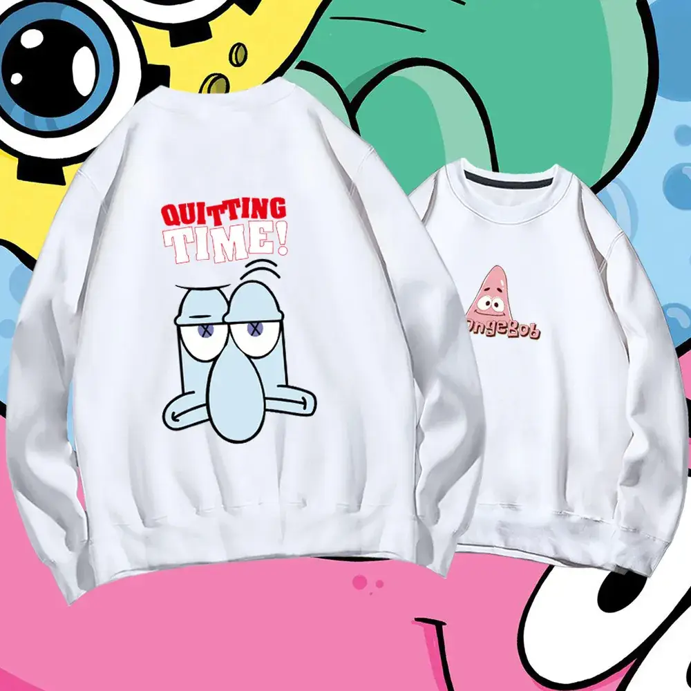 Spongebob Long Sleeve Crewneck Sweatshirt White - Image 11