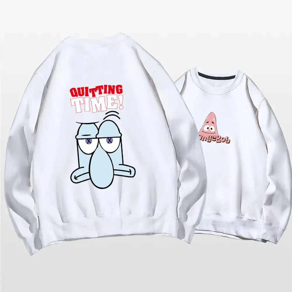 Spongebob Long Sleeve Crewneck Sweatshirt White - Image 2