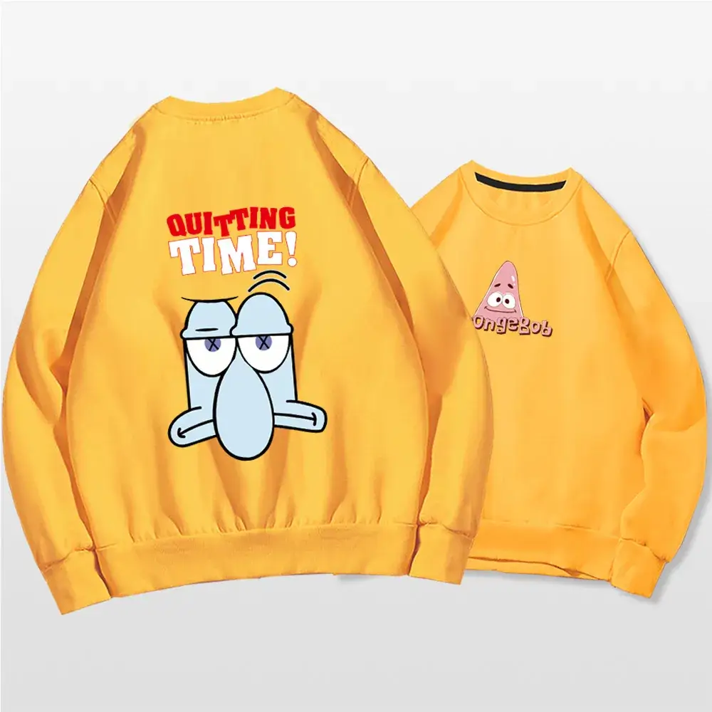 Spongebob Long Sleeve Crewneck Sweatshirt White - Image 3