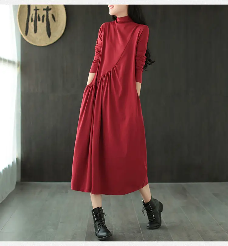 2025 Women's Green Long Sleeve Skirt Dress — feature 24