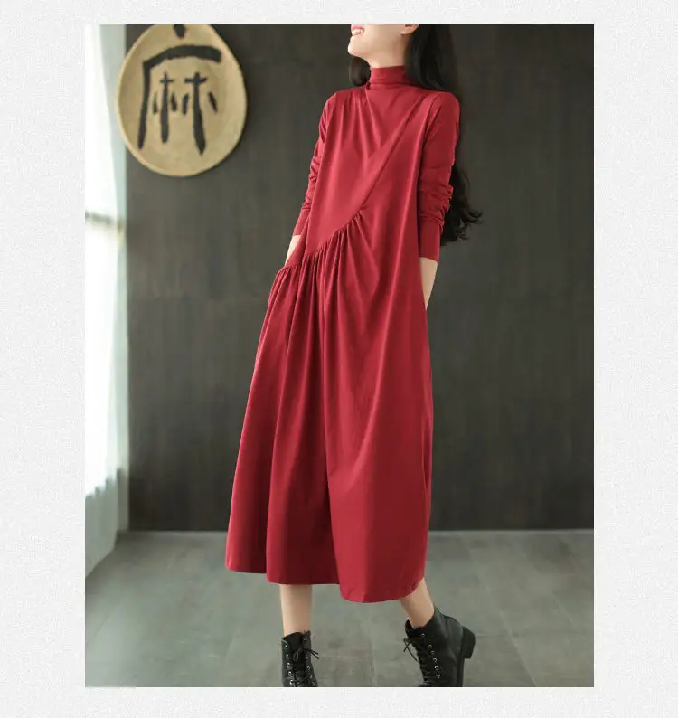 2025 Women's Green Long Sleeve Skirt Dress — feature 27