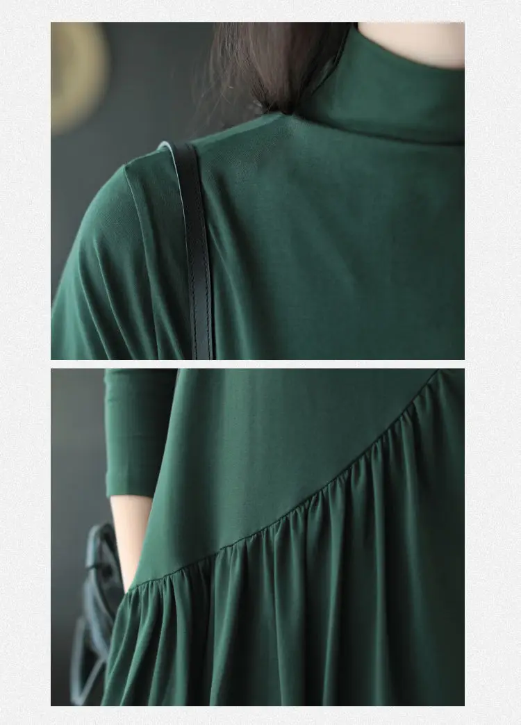 2025 Women's Green Long Sleeve Skirt Dress — feature 36