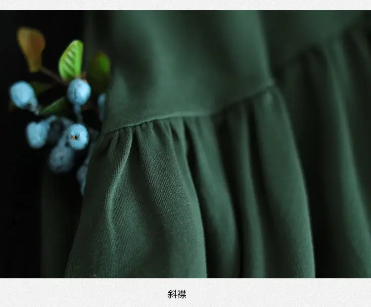 2025 Women's Green Long Sleeve Skirt Dress — feature 43
