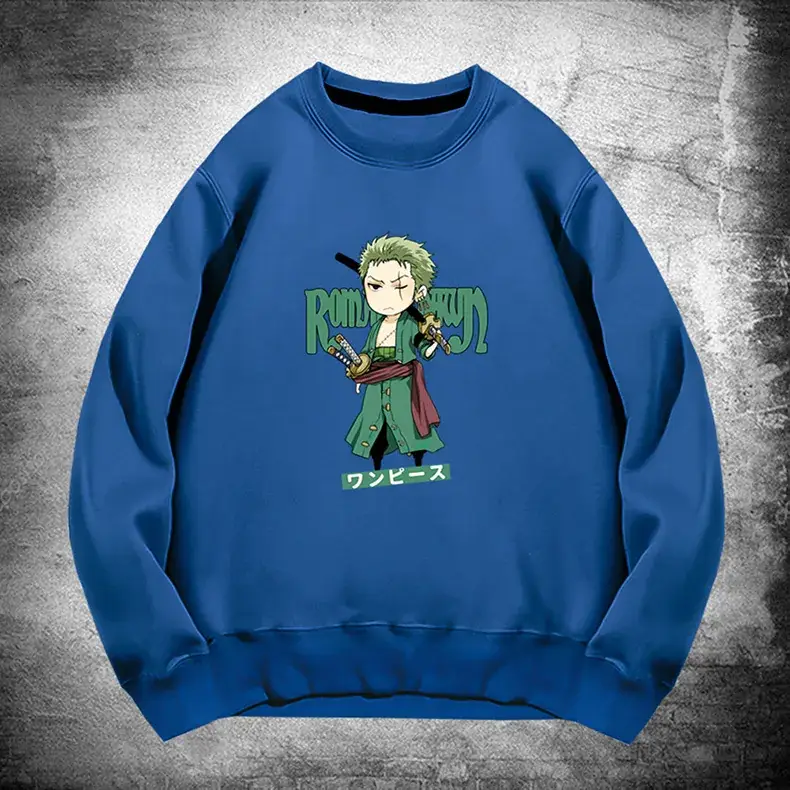 Men's Blue Anime Zorro Solon Crewneck Sweatshirt - Image 14