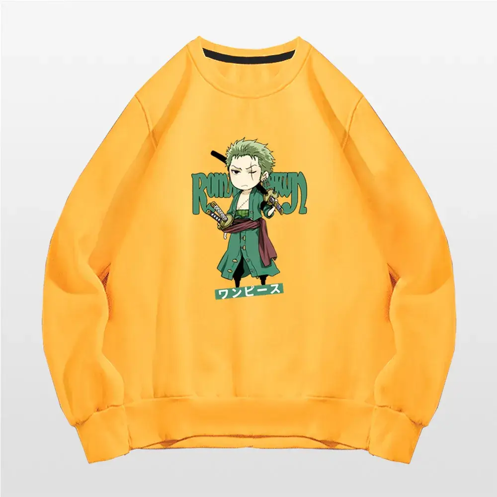 Men's Blue Anime Zorro Solon Crewneck Sweatshirt - Image 3