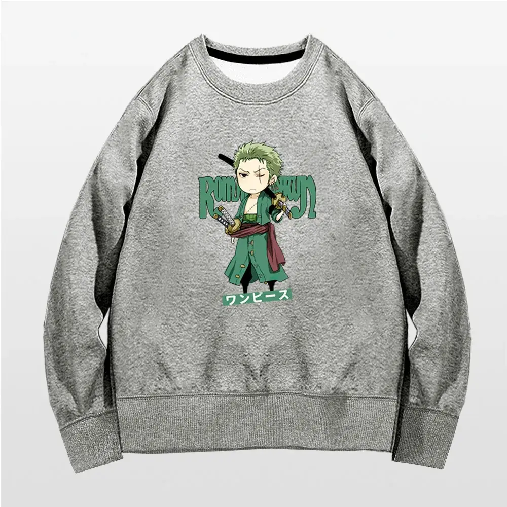 Men's Blue Anime Zorro Solon Crewneck Sweatshirt - Image 6