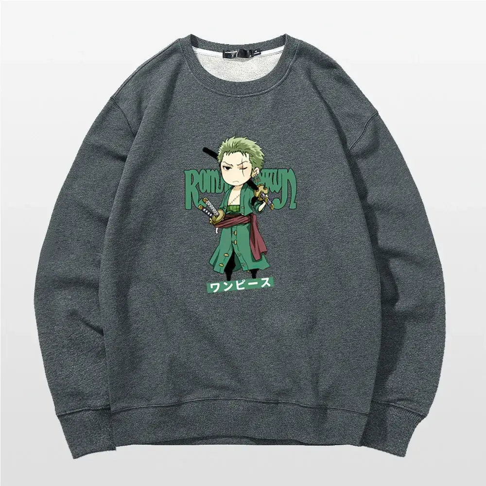 Men's Blue Anime Zorro Solon Crewneck Sweatshirt - Image 8