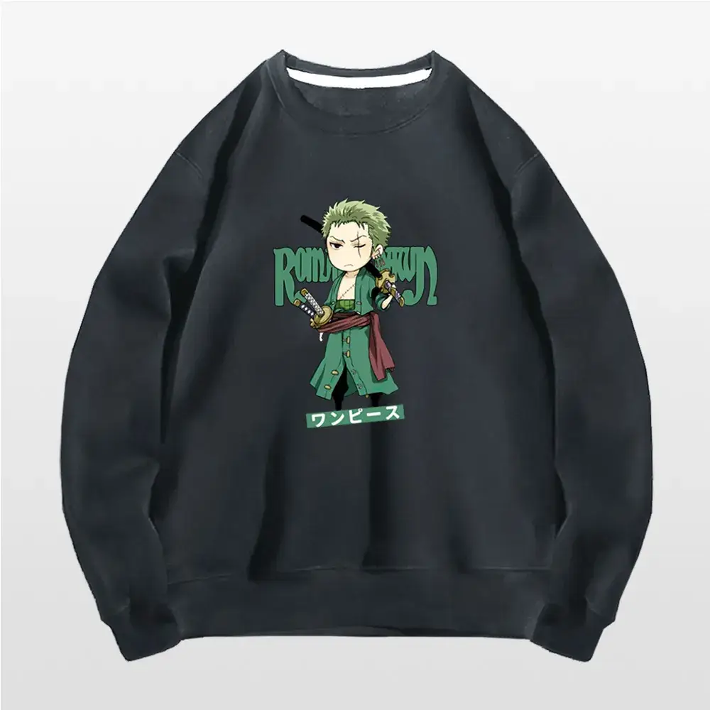 Men's Blue Anime Zorro Solon Crewneck Sweatshirt - Image 9
